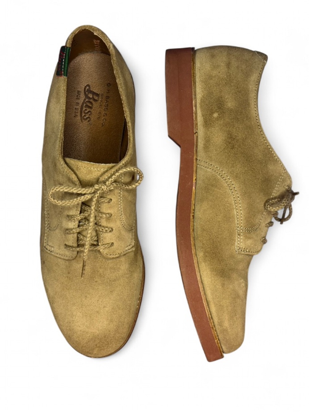 G.H. Bass & Co. Brockton Men's Brown Leather Suede Casual Oxford Shoes